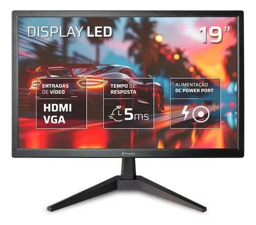 Monitor Fmaxx 19'' Led Com Hdmi Vga Vesa 100v/240v Cor Preto Mq19v